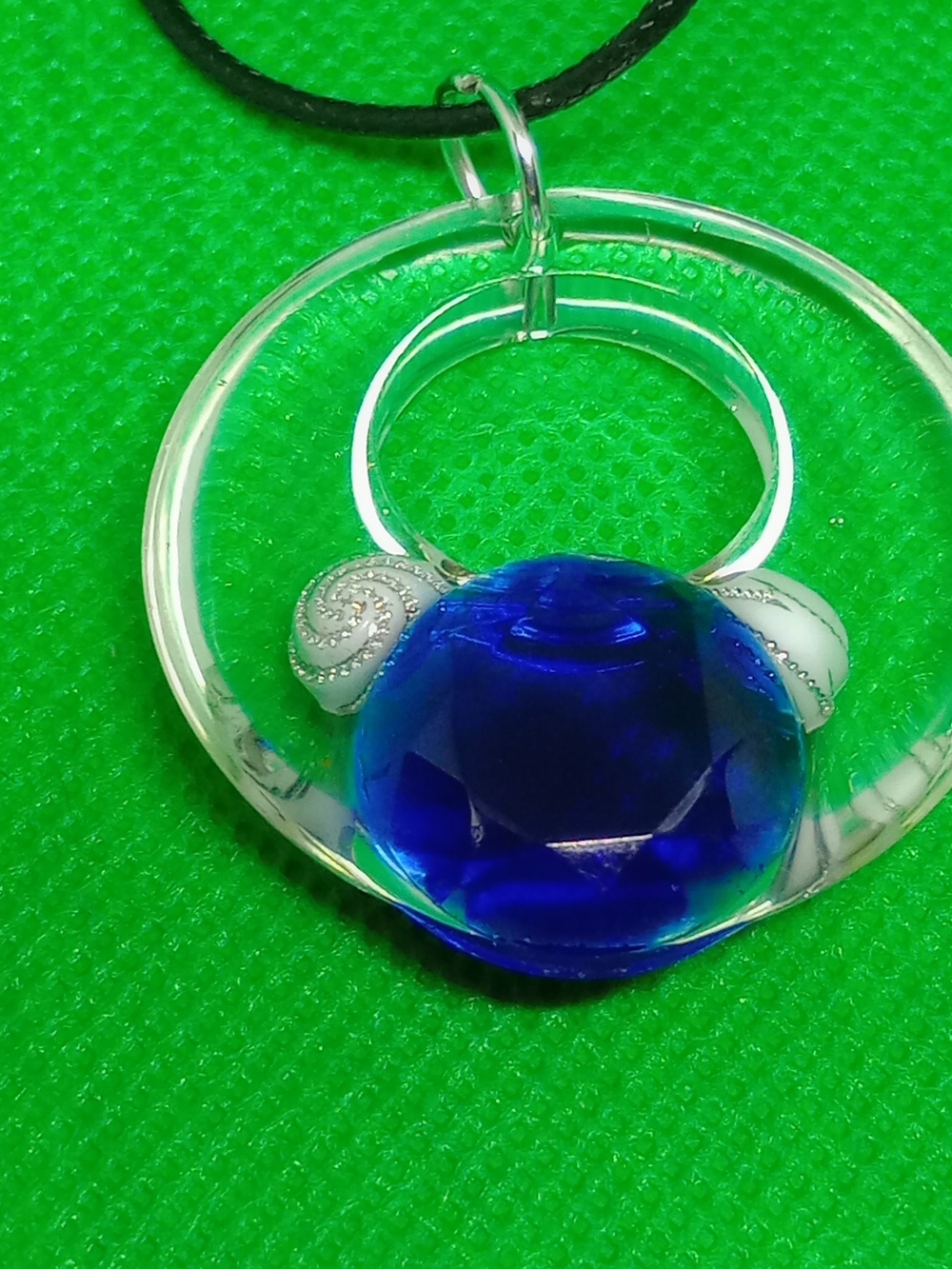 Cobalt Diamond Orb Pendant Necklace - Unbranded